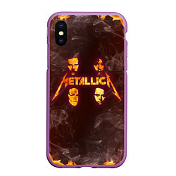 Чехол iPhone XS Max матовый Metallica, цвет: 3D-фиолетовый