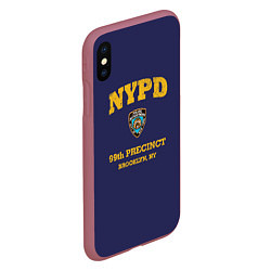 Чехол iPhone XS Max матовый Бруклин 9-9 департамент NYPD, цвет: 3D-малиновый — фото 2