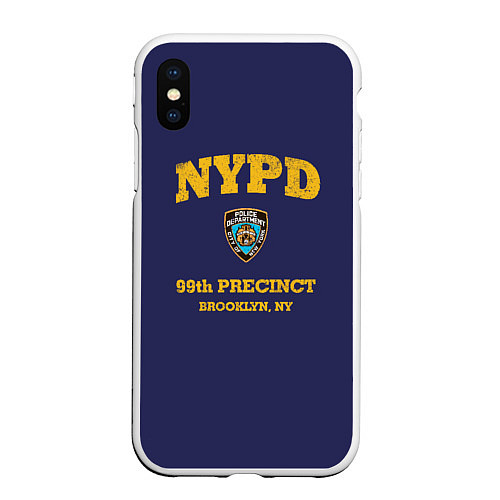 Чехол iPhone XS Max матовый Бруклин 9-9 департамент NYPD / 3D-Белый – фото 1