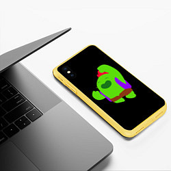 Чехол iPhone XS Max матовый Brawl Stars Spike, цвет: 3D-желтый — фото 2