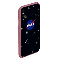 Чехол iPhone XS Max матовый NASA, цвет: 3D-малиновый — фото 2