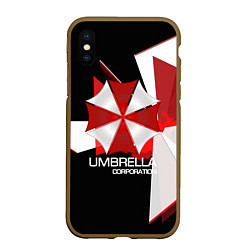 Чехол iPhone XS Max матовый UMBRELLA CORP, цвет: 3D-коричневый