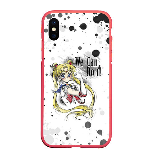 Чехол iPhone XS Max матовый Sailor Moon We can do it! / 3D-Красный – фото 1