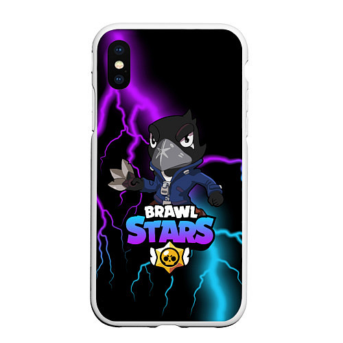 Чехол iPhone XS Max матовый BRAWL STARS CROW / 3D-Белый – фото 1