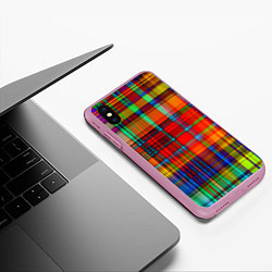 Чехол iPhone XS Max матовый Радужная сетка, цвет: 3D-розовый — фото 2