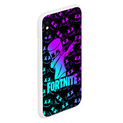 Чехол iPhone XS Max матовый FORTNITE X MARSHMELLO, цвет: 3D-белый — фото 2