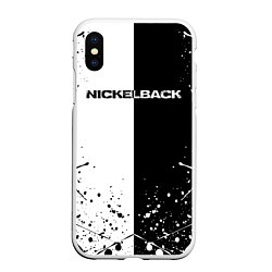 Чехол iPhone XS Max матовый Nickelback, цвет: 3D-белый
