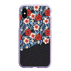 Чехол iPhone XS Max матовый Flowers with inscriptions