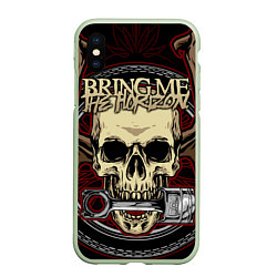 Чехол iPhone XS Max матовый Bring Me the Horizon, цвет: 3D-салатовый