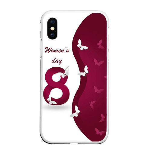 Чехол iPhone XS Max матовый Womens Day / 3D-Белый – фото 1