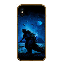 Чехол iPhone XS Max матовый GODZILLA, цвет: 3D-коричневый