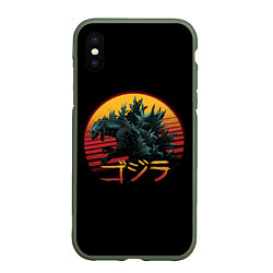 Чехол iPhone XS Max матовый GODZILLA, цвет: 3D-темно-зеленый