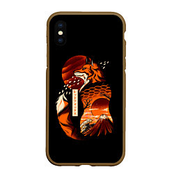 Чехол iPhone XS Max матовый JAPAN FOX, цвет: 3D-коричневый