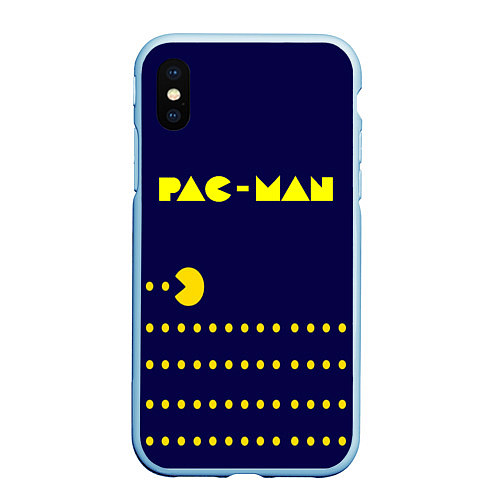 Чехол iPhone XS Max матовый PAC-MAN / 3D-Голубой – фото 1