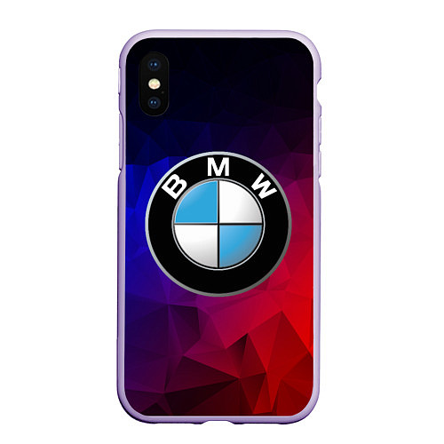 Чехол iPhone XS Max матовый BMW NEON / 3D-Светло-сиреневый – фото 1