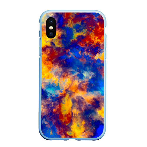 Чехол iPhone XS Max матовый Огненно-синий полутон / 3D-Голубой – фото 1