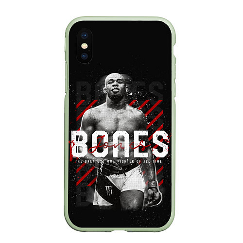 Чехол iPhone XS Max матовый Bones Jones / 3D-Салатовый – фото 1