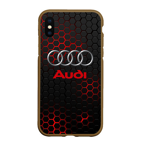 Чехол iPhone XS Max матовый AUDI / 3D-Коричневый – фото 1