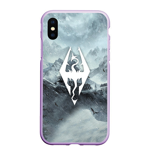 Чехол iPhone XS Max матовый THE ELDER SCROLLS / 3D-Сиреневый – фото 1