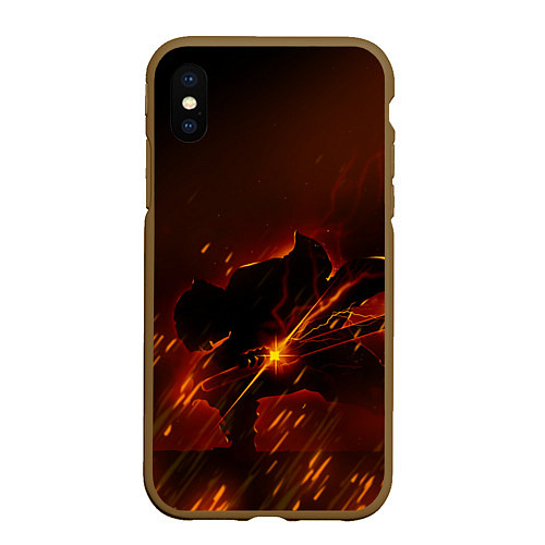 Чехол iPhone XS Max матовый KIMETSU NO YAIBA / 3D-Коричневый – фото 1