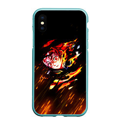 Чехол iPhone XS Max матовый KIMETSU NO YAIBA, цвет: 3D-мятный