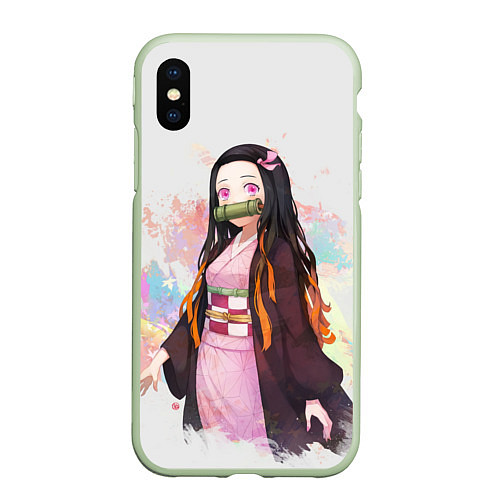 Чехол iPhone XS Max матовый KIMETSU NO YAIBA / 3D-Салатовый – фото 1