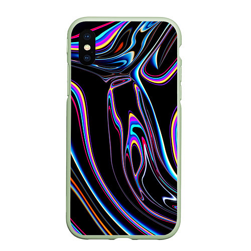 Чехол iPhone XS Max матовый Отражение / 3D-Салатовый – фото 1