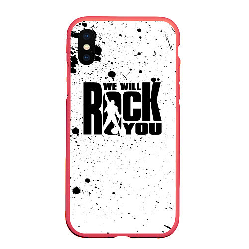 Чехол iPhone XS Max матовый Queen - We Will Rock You / 3D-Красный – фото 1