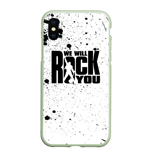 Чехол iPhone XS Max матовый Queen - We Will Rock You / 3D-Салатовый – фото 1