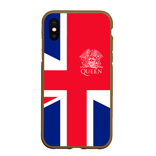 Чехол iPhone XS Max матовый Queen / 3D-Коричневый – фото 1