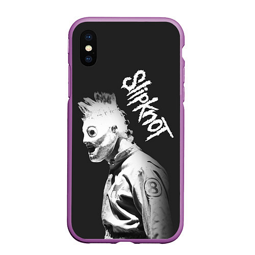 Чехол iPhone XS Max матовый SLIPKNOT / 3D-Фиолетовый – фото 1