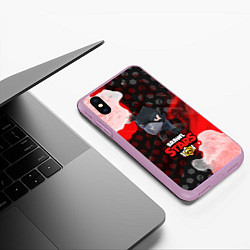 Чехол iPhone XS Max матовый BRAWL STARS CROW, цвет: 3D-сиреневый — фото 2