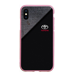 Чехол iPhone XS Max матовый TOYOTA CARBON, цвет: 3D-розовый
