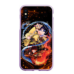 Чехол iPhone XS Max матовый KIMETSU NO YAIBA, цвет: 3D-сиреневый