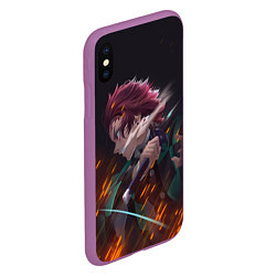 Чехол iPhone XS Max матовый KIMETSU NO YAIBA, цвет: 3D-фиолетовый — фото 2