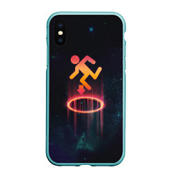 Чехол iPhone XS Max матовый PORTAL, цвет: 3D-мятный