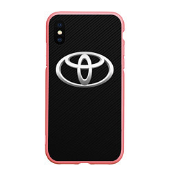 Чехол iPhone XS Max матовый Toyota carbon, цвет: 3D-баблгам