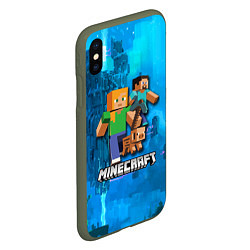 Чехол iPhone XS Max матовый Minecraft Майнкрафт, цвет: 3D-темно-зеленый — фото 2