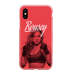 Чехол iPhone XS Max матовый Ronda Rousey, цвет: 3D-баблгам