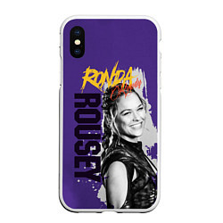 Чехол iPhone XS Max матовый Ronda Rousey, цвет: 3D-белый