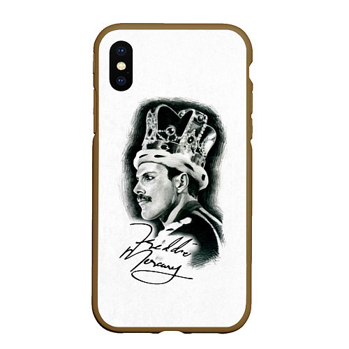 Чехол iPhone XS Max матовый Queen / 3D-Коричневый – фото 1