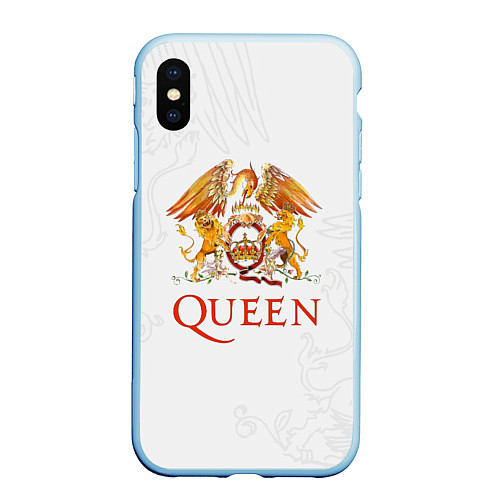 Чехол iPhone XS Max матовый Queen / 3D-Голубой – фото 1