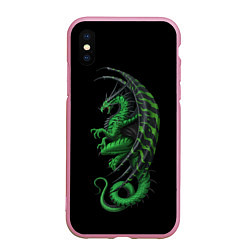 Чехол iPhone XS Max матовый Green Dragon