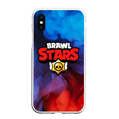 Чехол iPhone XS Max матовый BRAWL STARS / 3D-Белый – фото 1