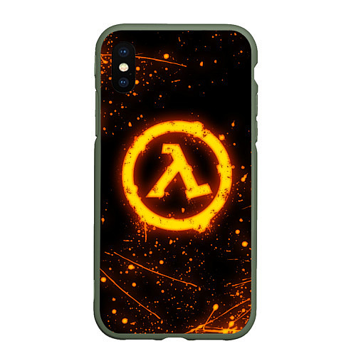 Чехол iPhone XS Max матовый HALF-LIFE / 3D-Темно-зеленый – фото 1