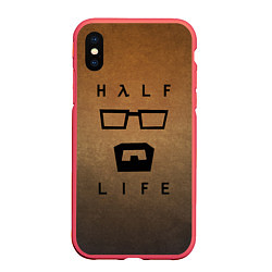 Чехол iPhone XS Max матовый HALF-LIFE, цвет: 3D-красный