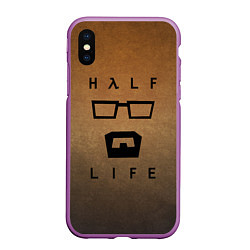 Чехол iPhone XS Max матовый HALF-LIFE, цвет: 3D-фиолетовый