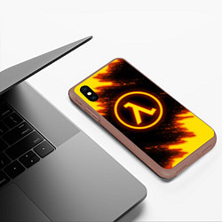 Чехол iPhone XS Max матовый HALF-LIFE, цвет: 3D-коричневый — фото 2