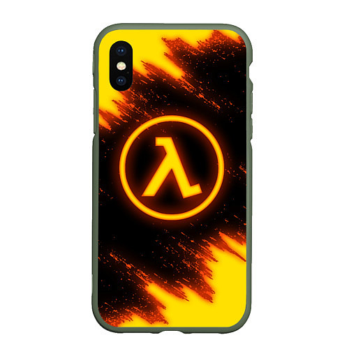 Чехол iPhone XS Max матовый HALF-LIFE / 3D-Темно-зеленый – фото 1