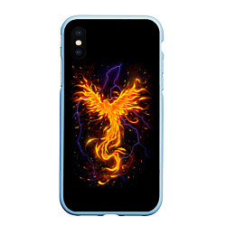 Чехол iPhone XS Max матовый Phoenix, цвет: 3D-голубой